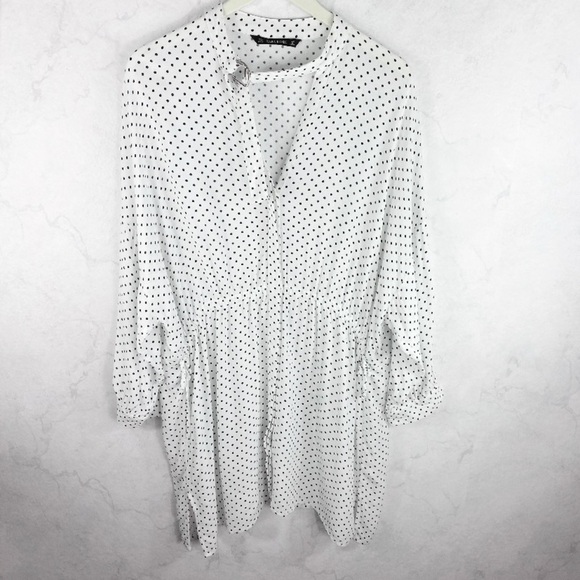 [Zara] Flirty White Polka Dot Dress - Picture 3 of 4